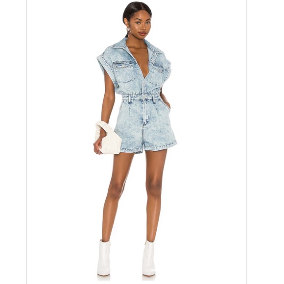 Blank NYC Denim Romper Head Backstage - Picture 1 of 14